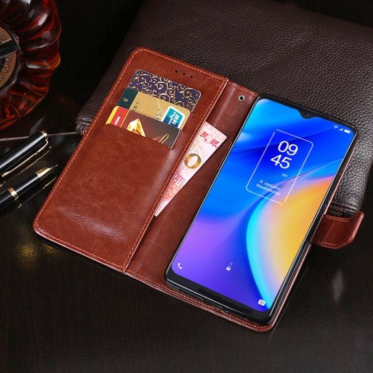For TCL 20 SE idewei Crazy Horse Texture Horizontal Flip Leather Case with Holder & Card Slots & Wallet(Dark Blue) by idewei