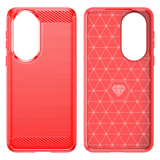 For Huawei P50 Pro Brushed Texture Carbon Fiber TPU Case(Red) by buy2fix