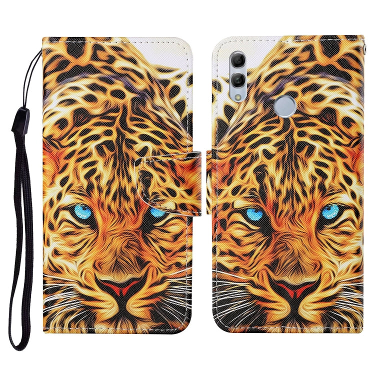For Honor 10 Lite Colored Drawing Pattern Horizontal Flip Leather Case with Holder & Card Slots & Wallet & Lanyard(Yellow Leopard) - Honor Cases by buy2fix | Online Shopping UK | buy2fix
