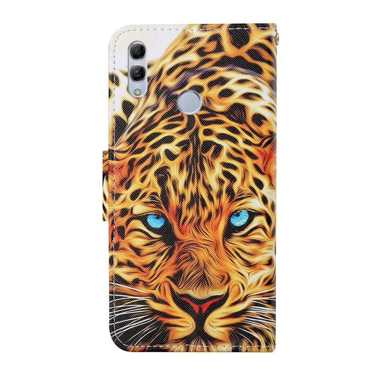 For Honor 10 Lite Colored Drawing Pattern Horizontal Flip Leather Case with Holder & Card Slots & Wallet & Lanyard(Yellow Leopard) - Honor Cases by buy2fix | Online Shopping UK | buy2fix