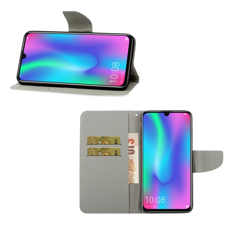 For Honor 10 Lite Colored Drawing Pattern Horizontal Flip Leather Case with Holder & Card Slots & Wallet & Lanyard(Yellow Leopard) - Honor Cases by buy2fix | Online Shopping UK | buy2fix