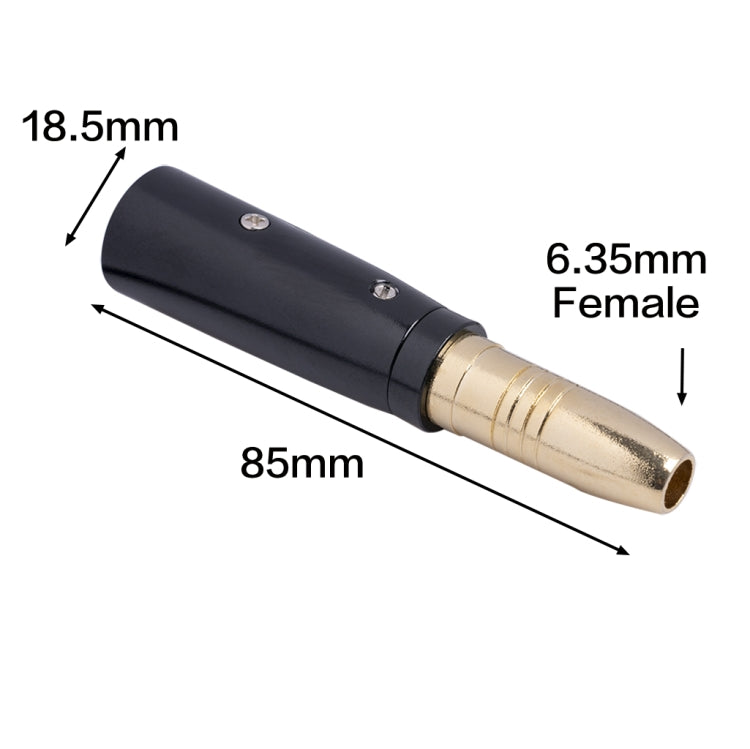 2 PCS LZ1164G Gilded 6.35mm Female to XRL Male Audio Adapter Microphone Stereo Speaker Connector - Microphone Audio Cable & Connector by buy2fix | Online Shopping UK | buy2fix