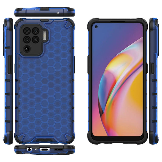 For OPPO A94 Shockproof Honeycomb PC + TPU Case(Blue) by buy2fix