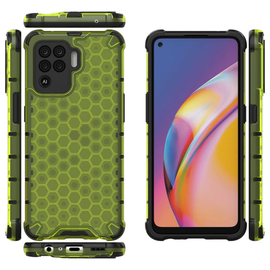 For OPPO A94 Shockproof Honeycomb PC + TPU Case(Green) by buy2fix