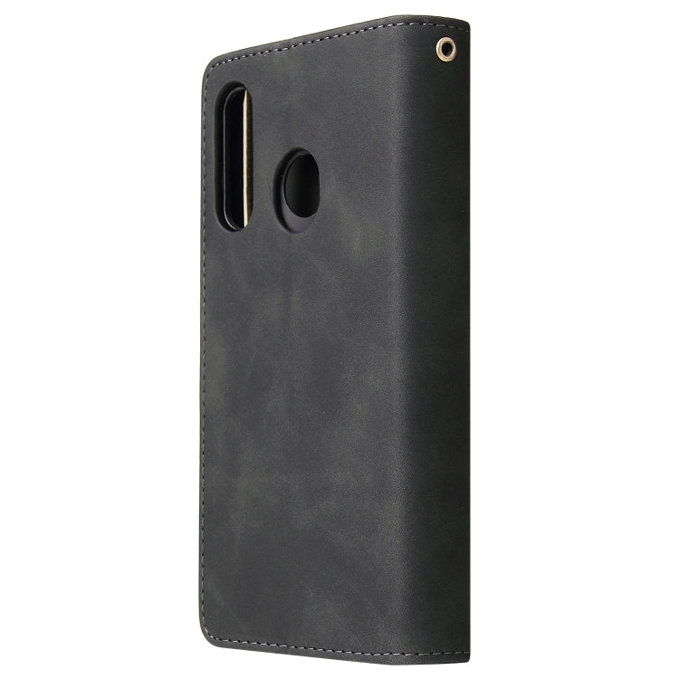 For Huawei P30 Lite Multifunctional Retro Frosted Horizontal Flip Leather Case with Card Slot & Holder & Zipper Wallet & Photo Frame & Lanyard(Black) - Huawei Cases by buy2fix | Online Shopping UK | buy2fix