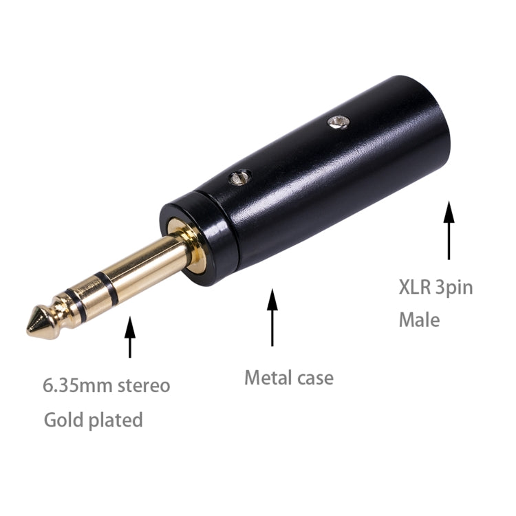 LZ1166G 6.35mm Stereo Male to XRL Male Audio Adapter Microphone Stereo Speaker Connector by buy2fix