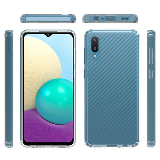 For Samsung Galaxy A02 Shockproof Scratchproof TPU + Acrylic Protective Case(Transparent) by buy2fix