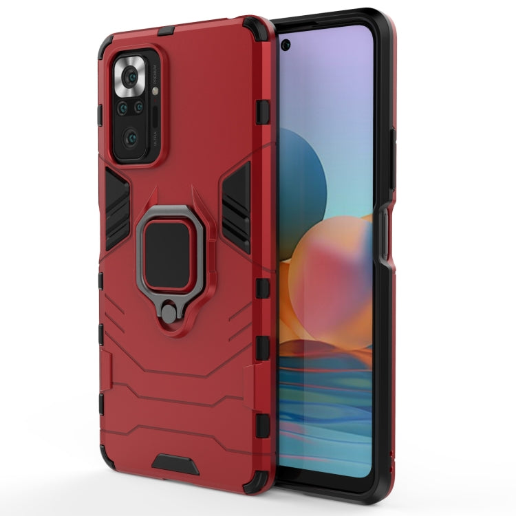 For Xiaomi Redmi Note 10 Pro PC + TPU Shockproof Protective Case with Magnetic Ring Holder(Red) - Xiaomi Cases by buy2fix | Online Shopping UK | buy2fix