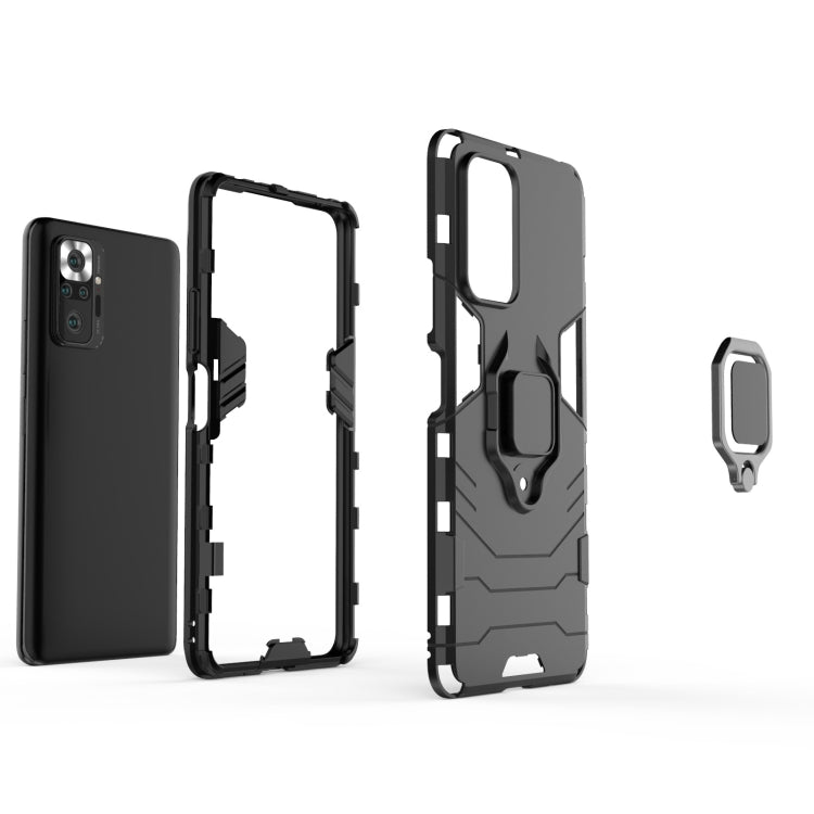 For Xiaomi Redmi Note 10 Pro PC + TPU Shockproof Protective Case with Magnetic Ring Holder(Navy Blue) - Xiaomi Cases by buy2fix | Online Shopping UK | buy2fix