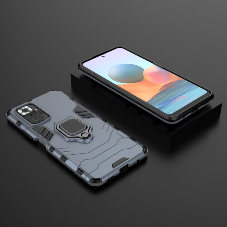 For Xiaomi Redmi Note 10 Pro PC + TPU Shockproof Protective Case with Magnetic Ring Holder(Navy Blue) - Xiaomi Cases by buy2fix | Online Shopping UK | buy2fix