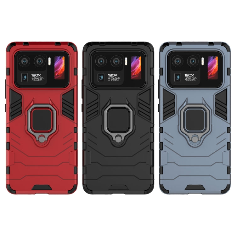 For Xiaomi Mi 11 Ultra PC + TPU Shockproof Protective Case with Magnetic Ring Holder(Navy Blue) by buy2fix