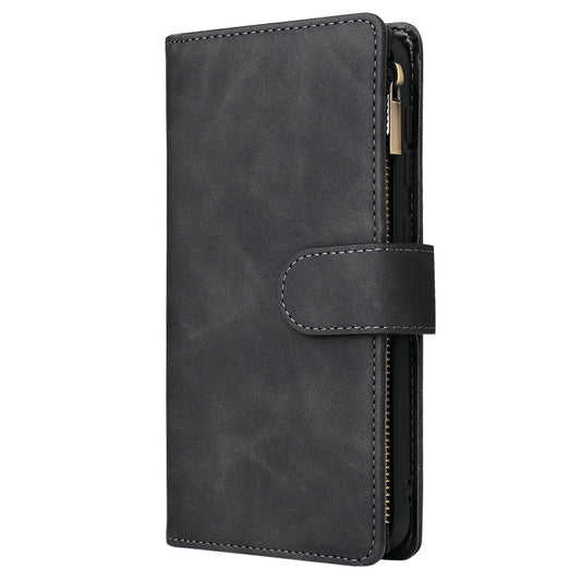 For Galaxy A10 Multifunctional Retro Frosted Horizontal Flip Leather Case with Card Slot & Holder & Zipper Wallet & Photo Frame & Lanyard(Black) by buy2fix