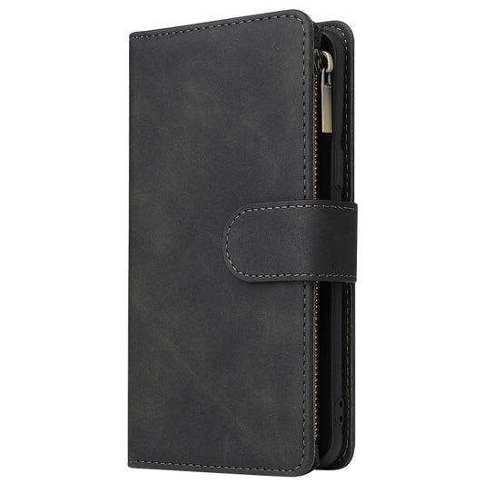 For Galaxy S9+ Multifunctional Retro Frosted Horizontal Flip Leather Case with Card Slot & Holder & Zipper Wallet & Photo Frame & Lanyard(Black) by buy2fix