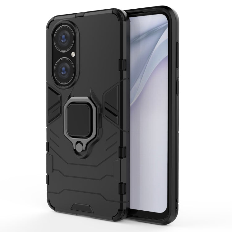 For Huawei P50 PC + TPU Shockproof Protective Case with Magnetic Ring Holder(Black) - Huawei Cases by buy2fix | Online Shopping UK | buy2fix