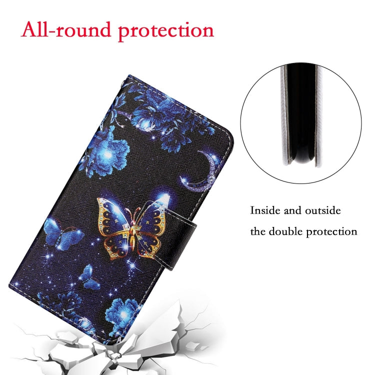 For Xiaomi Poco X3 NFC Colored Drawing Pattern Horizontal Flip Leather Case with Holder & Card Slots & Wallet & Lanyard(Moon Butterfly) - Xiaomi Cases by buy2fix | Online Shopping UK | buy2fix