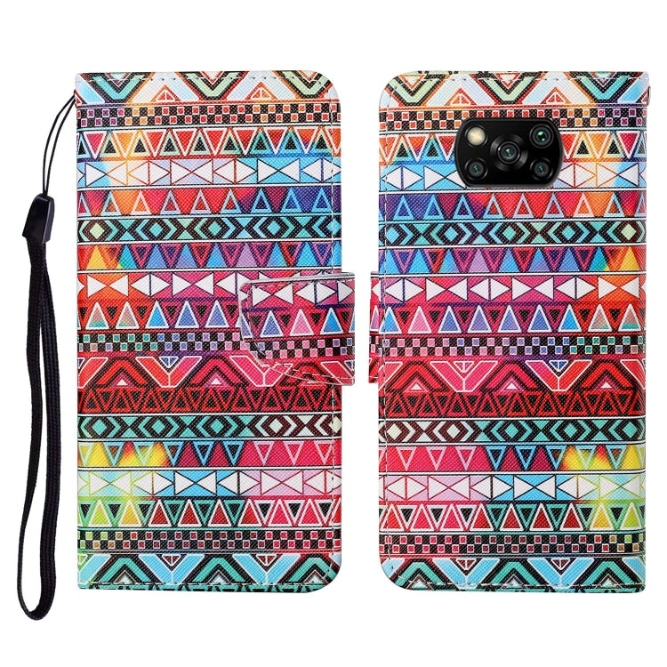 For Xiaomi Poco X3 NFC Colored Drawing Pattern Horizontal Flip Leather Case with Holder & Card Slots & Wallet & Lanyard(Tribal Ethnic Style) - Xiaomi Cases by buy2fix | Online Shopping UK | buy2fix