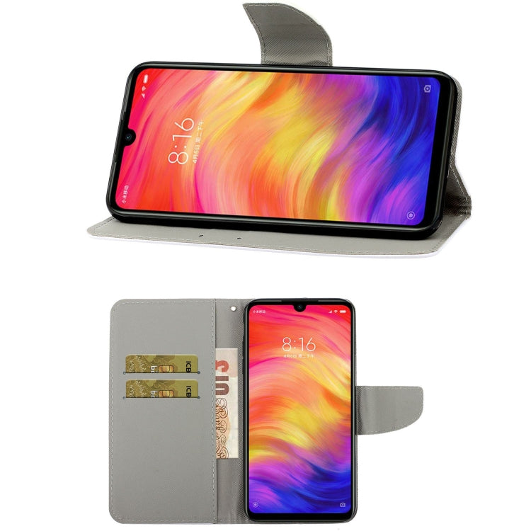 For Xiaomi Redmi Note 7 / 7 Pro Colored Drawing Pattern Horizontal Flip Leather Case with Holder & Card Slots & Wallet & Lanyard(Starry Cat) - Xiaomi Cases by buy2fix | Online Shopping UK | buy2fix