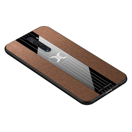 For OPPO RENO 2 XINLI Stitching Cloth Textue Shockproof TPU Protective Case(Brown) by XINLI