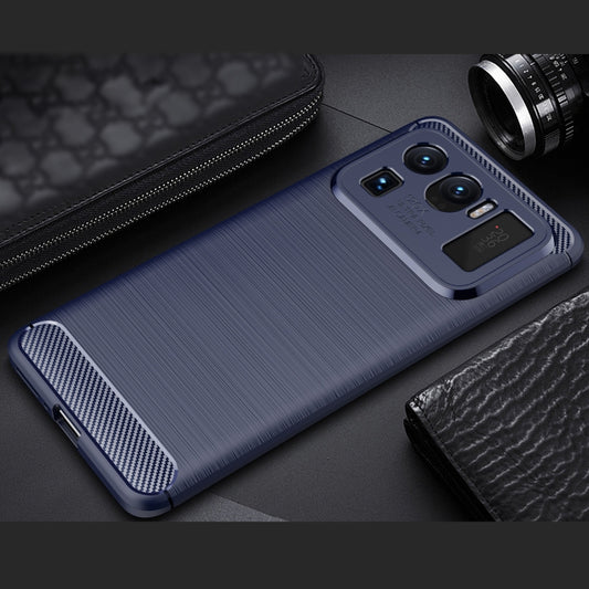 For Xiaomi Mi 11 Ultra Brushed Texture Carbon Fiber TPU Case(Navy Blue) by buy2fix