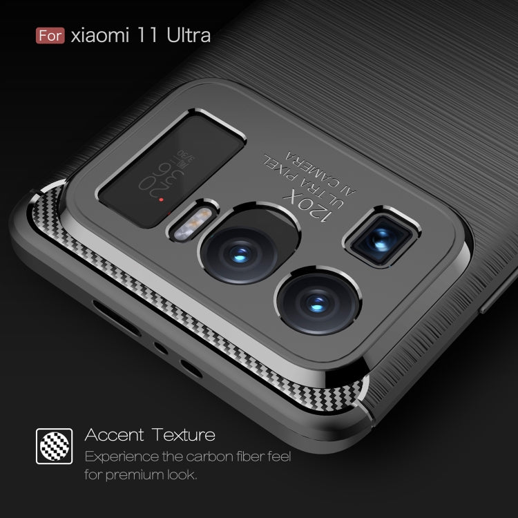 For Xiaomi Mi 11 Ultra Brushed Texture Carbon Fiber TPU Case(Navy Blue) - Xiaomi Cases by buy2fix | Online Shopping UK | buy2fix