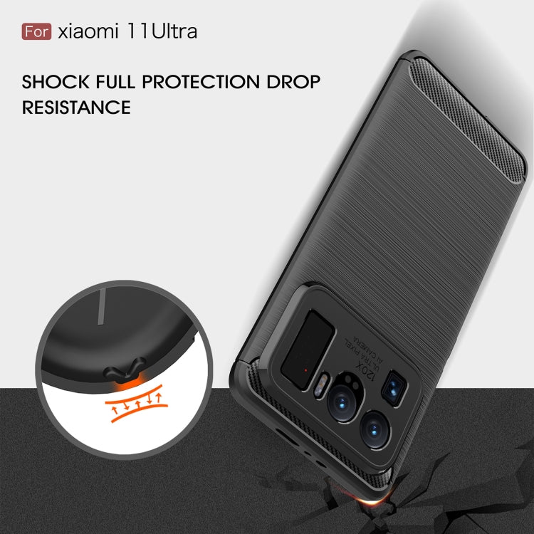 For Xiaomi Mi 11 Ultra Brushed Texture Carbon Fiber TPU Case(Navy Blue) - Xiaomi Cases by buy2fix | Online Shopping UK | buy2fix