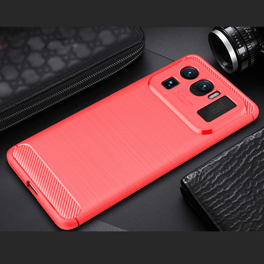 For Xiaomi Mi 11 Ultra Brushed Texture Carbon Fiber TPU Case(Red) by buy2fix