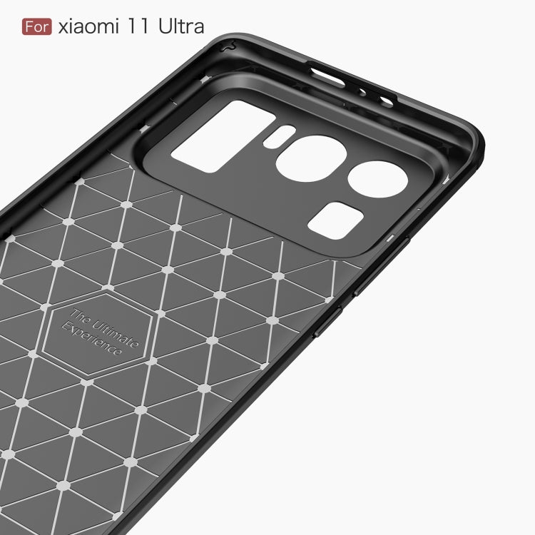 For Xiaomi Mi 11 Ultra Brushed Texture Carbon Fiber TPU Case(Red) - Xiaomi Cases by buy2fix | Online Shopping UK | buy2fix