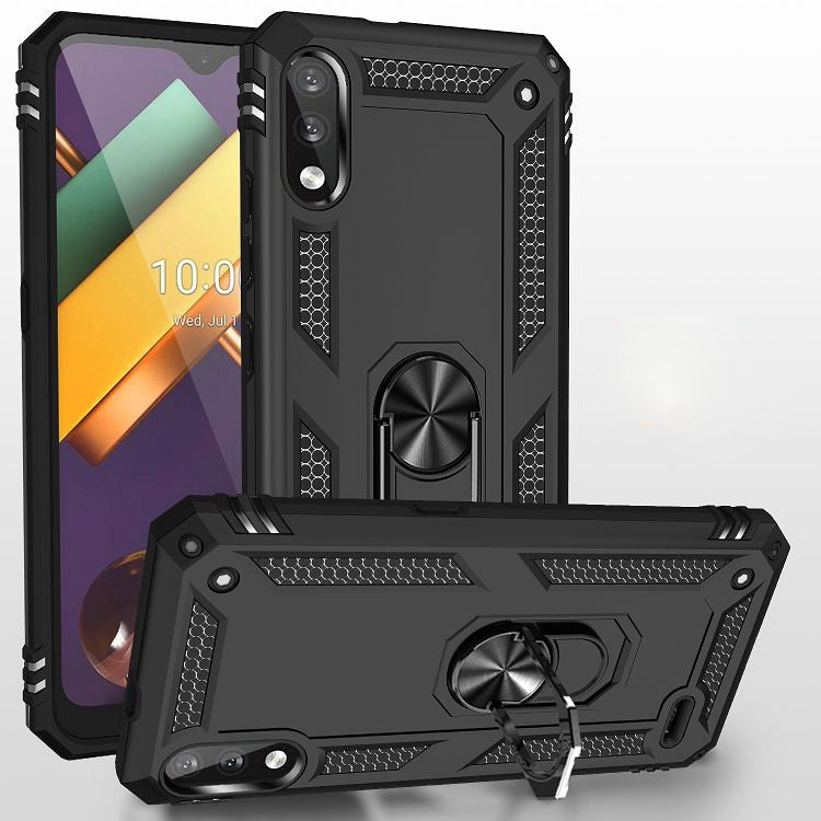 For LG K22 Shockproof TPU + PC Protective Case with 360 Degree Rotating Holder(Black) - LG Cases by buy2fix | Online Shopping UK | buy2fix