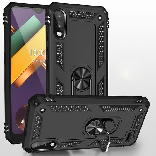 For LG K22 Shockproof TPU + PC Protective Case with 360 Degree Rotating Holder(Black) - LG Cases by buy2fix | Online Shopping UK | buy2fix