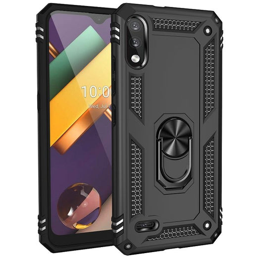 For LG K22 Shockproof TPU + PC Protective Case with 360 Degree Rotating Holder(Black) - LG Cases by buy2fix | Online Shopping UK | buy2fix