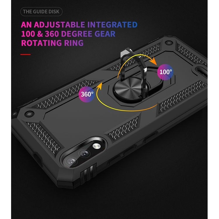 For LG K22 Shockproof TPU + PC Protective Case with 360 Degree Rotating Holder(Black) - LG Cases by buy2fix | Online Shopping UK | buy2fix