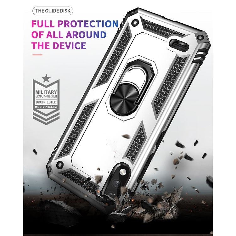 For LG K22 Shockproof TPU + PC Protective Case with 360 Degree Rotating Holder(Silver) - LG Cases by buy2fix | Online Shopping UK | buy2fix