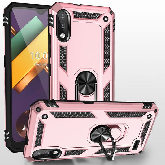 For LG K22 Shockproof TPU + PC Protective Case with 360 Degree Rotating Holder(Rose Gold) - LG Cases by buy2fix | Online Shopping UK | buy2fix