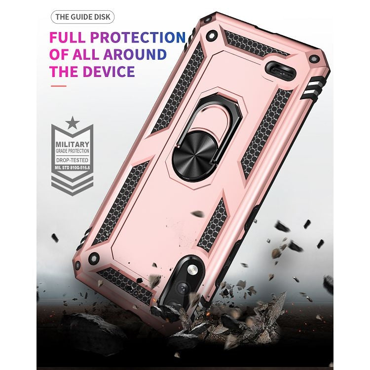 For LG K22 Shockproof TPU + PC Protective Case with 360 Degree Rotating Holder(Rose Gold) - LG Cases by buy2fix | Online Shopping UK | buy2fix