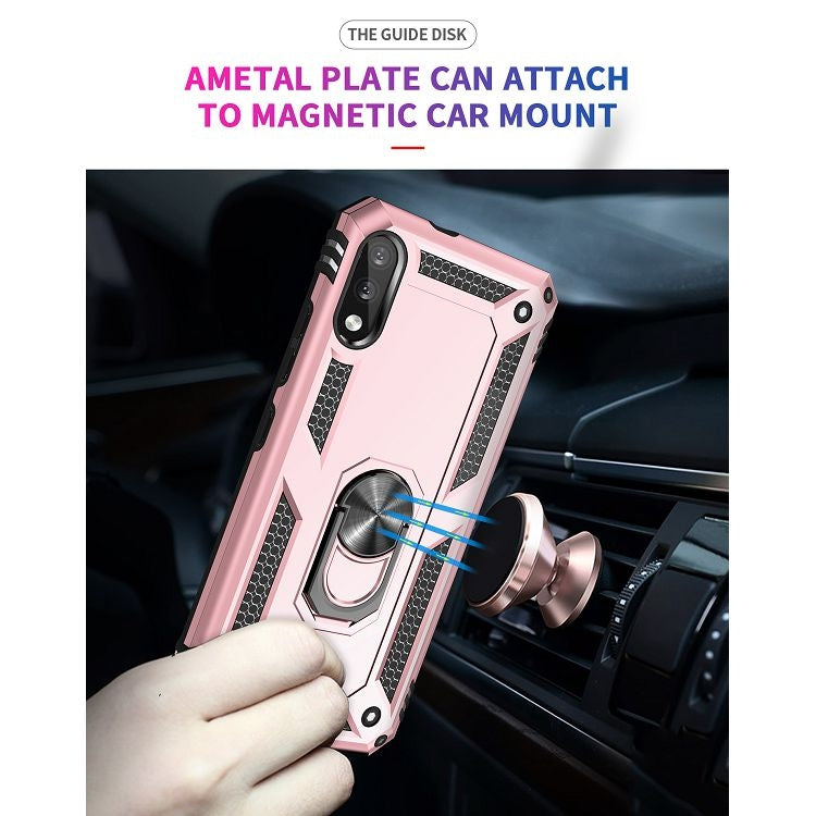 For LG K22 Shockproof TPU + PC Protective Case with 360 Degree Rotating Holder(Rose Gold) - LG Cases by buy2fix | Online Shopping UK | buy2fix
