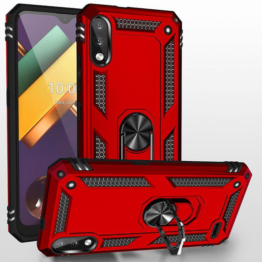 For LG K22 Shockproof TPU + PC Protective Case with 360 Degree Rotating Holder(Red) - LG Cases by buy2fix | Online Shopping UK | buy2fix