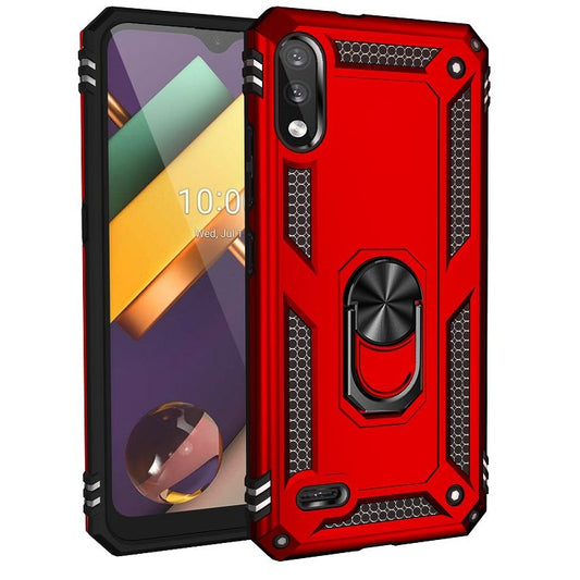 For LG K22 Shockproof TPU + PC Protective Case with 360 Degree Rotating Holder(Red) - LG Cases by buy2fix | Online Shopping UK | buy2fix