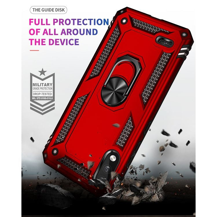For LG K22 Shockproof TPU + PC Protective Case with 360 Degree Rotating Holder(Red) - LG Cases by buy2fix | Online Shopping UK | buy2fix