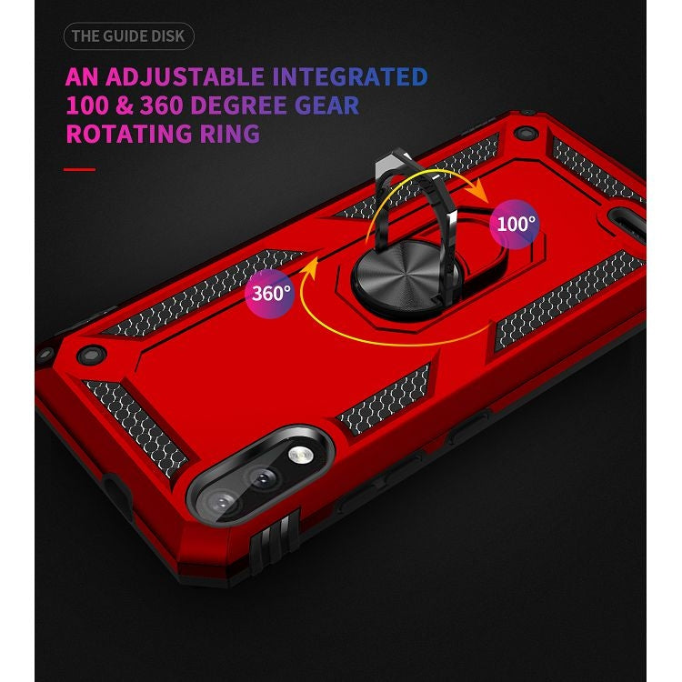 For LG K22 Shockproof TPU + PC Protective Case with 360 Degree Rotating Holder(Red) - LG Cases by buy2fix | Online Shopping UK | buy2fix