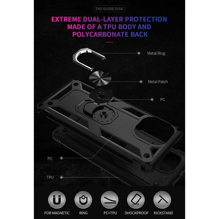 For Xiaomi Mi 11 Shockproof TPU + PC Protective Case with 360 Degree Rotating Holder(Black) - Xiaomi Cases by buy2fix | Online Shopping UK | buy2fix