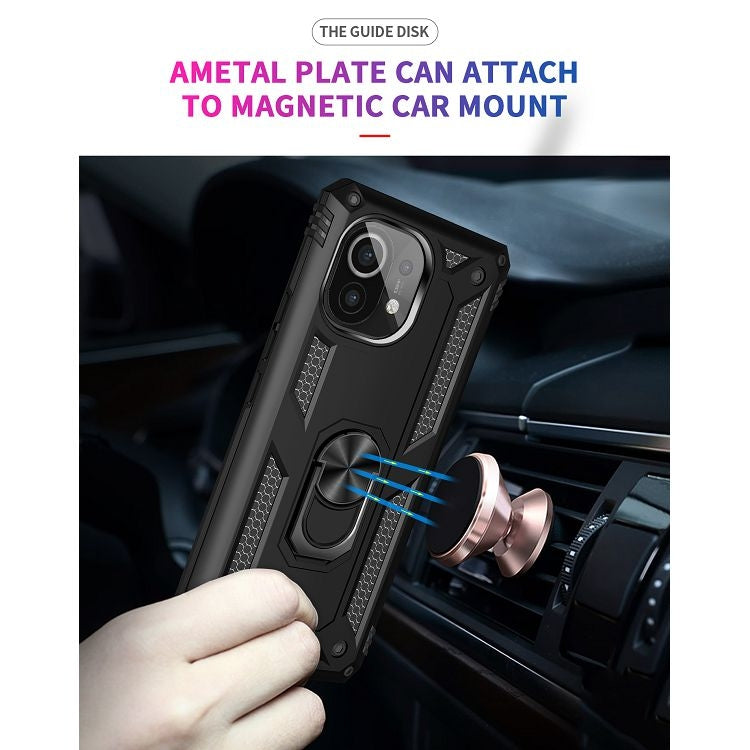 For Xiaomi Mi 11 Shockproof TPU + PC Protective Case with 360 Degree Rotating Holder(Black) - Xiaomi Cases by buy2fix | Online Shopping UK | buy2fix