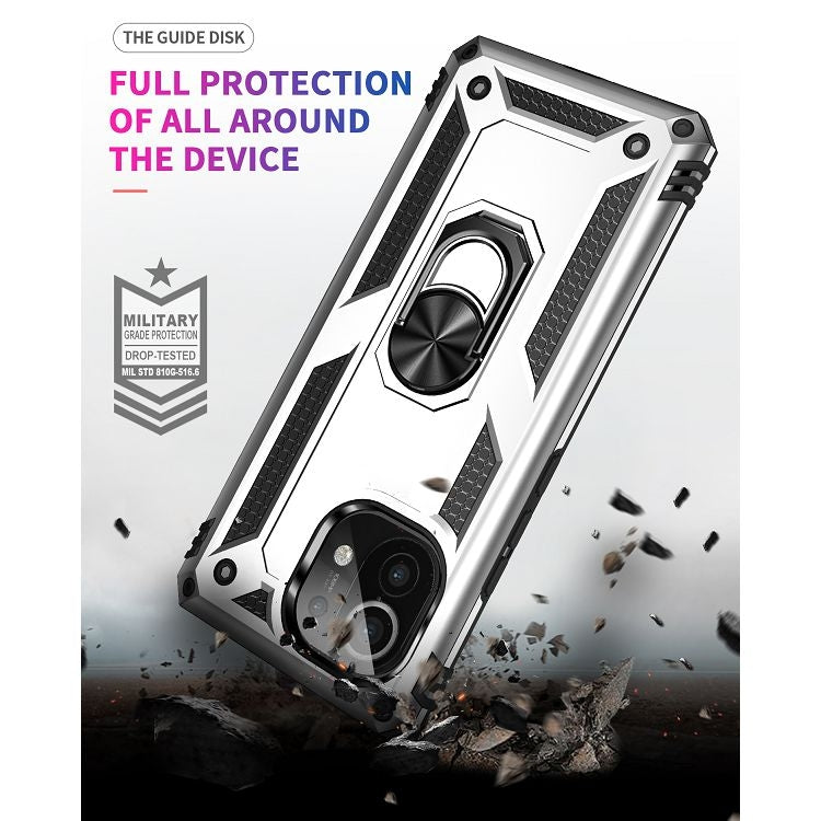 For Xiaomi Mi 11 Shockproof TPU + PC Protective Case with 360 Degree Rotating Holder(Silver) - Xiaomi Cases by buy2fix | Online Shopping UK | buy2fix