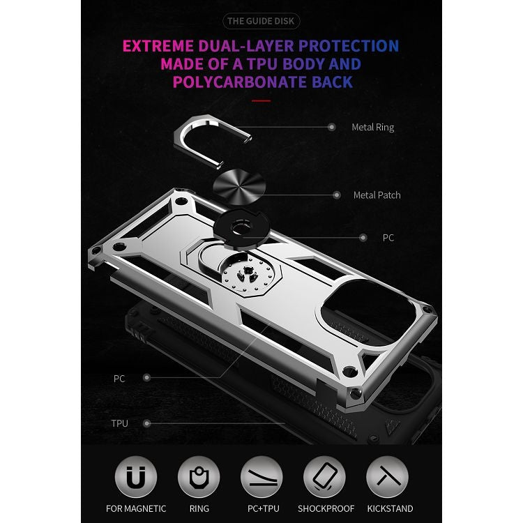 For Xiaomi Mi 11 Shockproof TPU + PC Protective Case with 360 Degree Rotating Holder(Silver) - Xiaomi Cases by buy2fix | Online Shopping UK | buy2fix