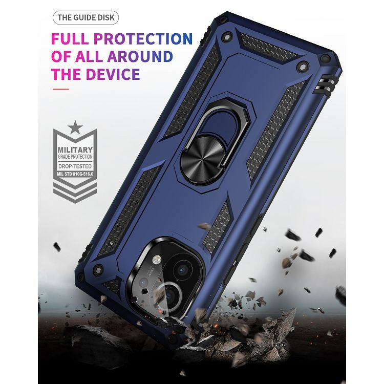 For Xiaomi Mi 11 Shockproof TPU + PC Protective Case with 360 Degree Rotating Holder(Blue) - Xiaomi Cases by buy2fix | Online Shopping UK | buy2fix