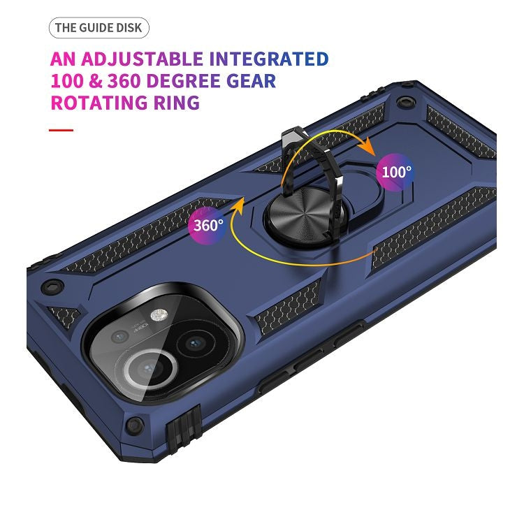 For Xiaomi Mi 11 Shockproof TPU + PC Protective Case with 360 Degree Rotating Holder(Blue) - Xiaomi Cases by buy2fix | Online Shopping UK | buy2fix