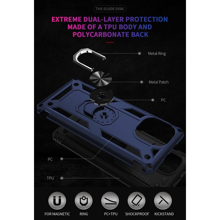 For Xiaomi Mi 11 Shockproof TPU + PC Protective Case with 360 Degree Rotating Holder(Blue) - Xiaomi Cases by buy2fix | Online Shopping UK | buy2fix