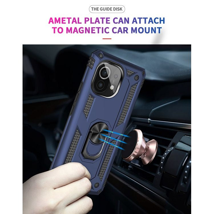 For Xiaomi Mi 11 Shockproof TPU + PC Protective Case with 360 Degree Rotating Holder(Blue) - Xiaomi Cases by buy2fix | Online Shopping UK | buy2fix