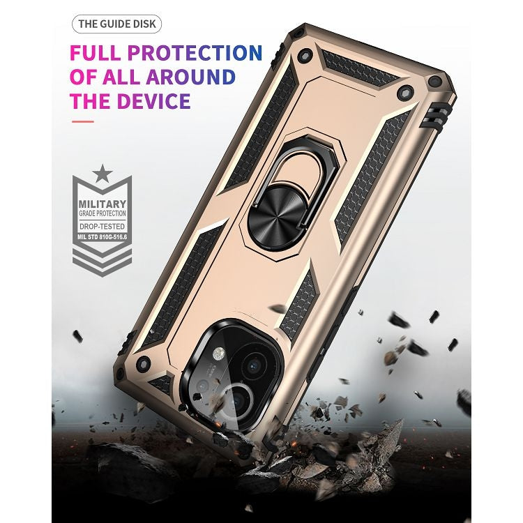 For Xiaomi Mi 11 Shockproof TPU + PC Protective Case with 360 Degree Rotating Holder(Gold) - Xiaomi Cases by buy2fix | Online Shopping UK | buy2fix