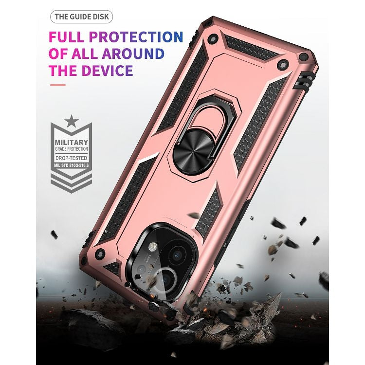 For Xiaomi Mi 11 Shockproof TPU + PC Protective Case with 360 Degree Rotating Holder(Rose Gold) - Xiaomi Cases by buy2fix | Online Shopping UK | buy2fix