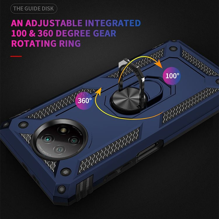 For Xiaomi Redmi Note 9 Shockproof TPU + PC Protective Case with 360 Degree Rotating Holder(Blue) - Xiaomi Cases by buy2fix | Online Shopping UK | buy2fix